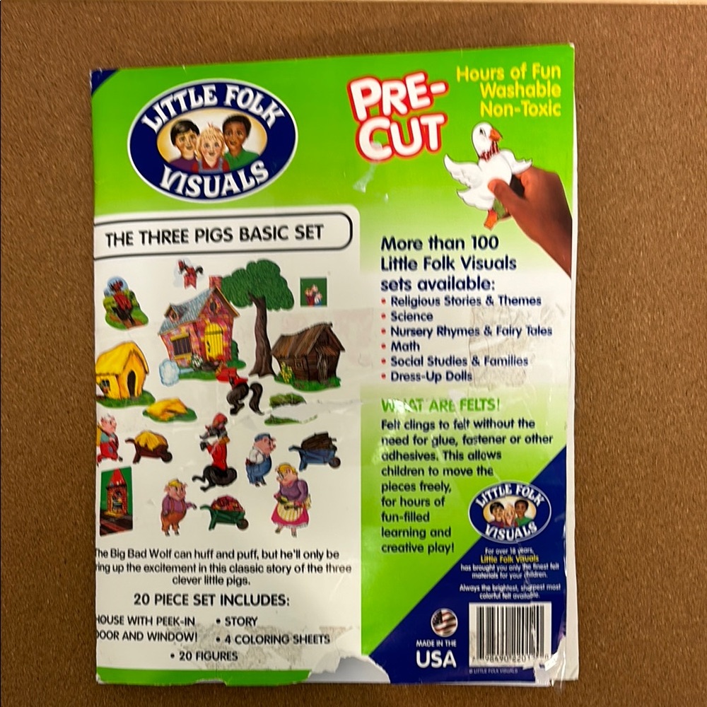 Little Folk Visuals Three Little Pigs Basic Set Felt 20 Figures & Story